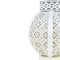 7" White Integrated Floral Pattern Outdoor Solar Lantern with Handle
